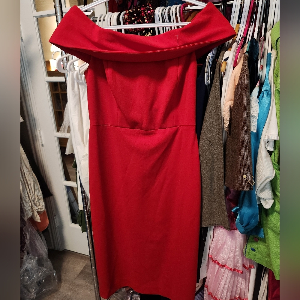 Elegant Red Off-Shoulder Dress